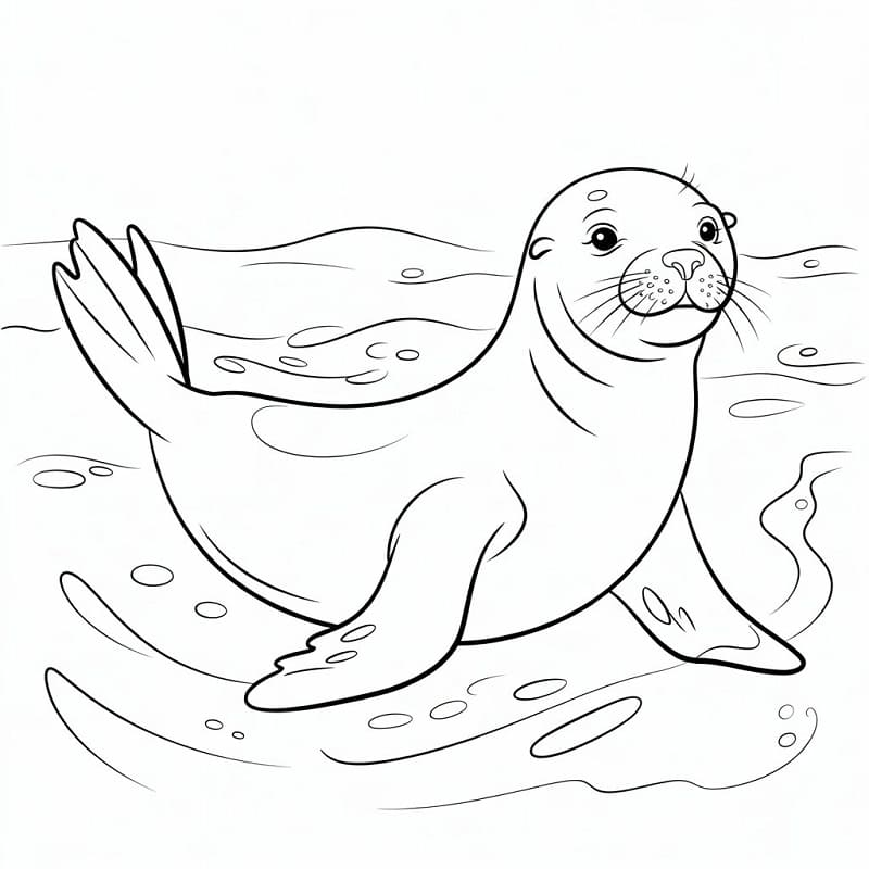 Realistisk Sjøløve fargelegging