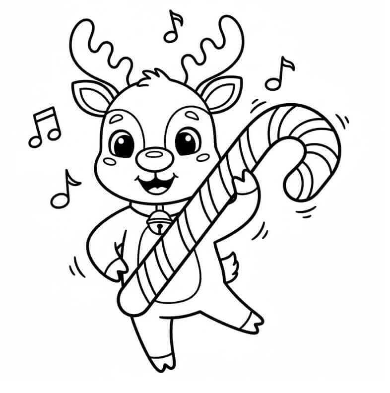 Reinsdyr med Sukkerstang fargelegging