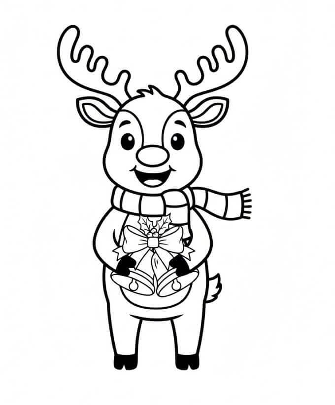 Reinsdyr og Juleklokker fargelegging
