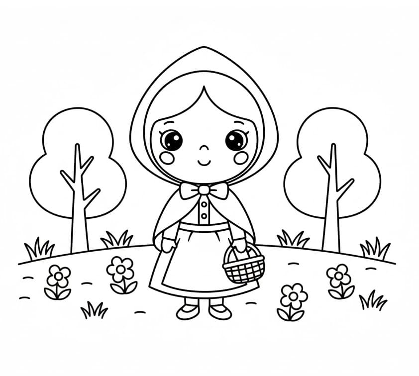 Rødhette Gratis Bilde fargelegging