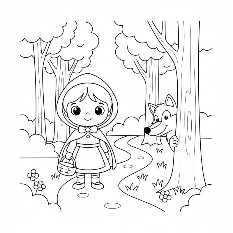 Rødhette Gratis for Barn fargelegging