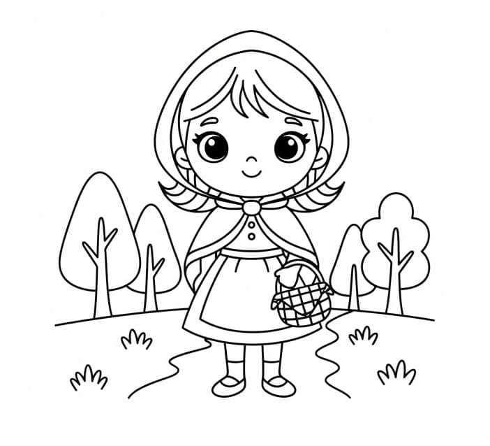 Rødhette Utskriftbart Bilde fargelegging