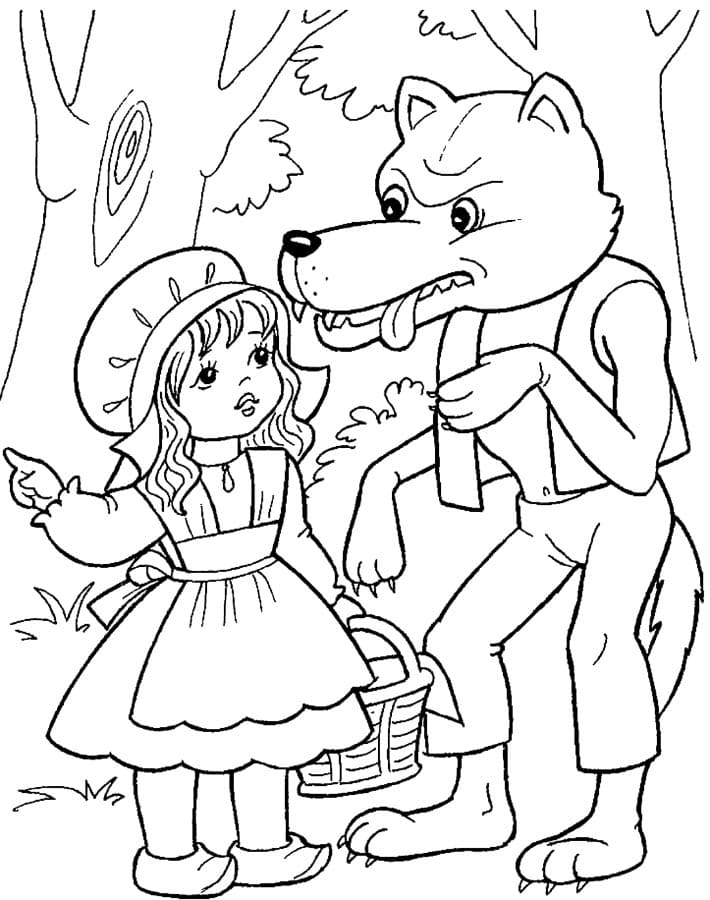 Rødhette å Skrive ut fargelegging