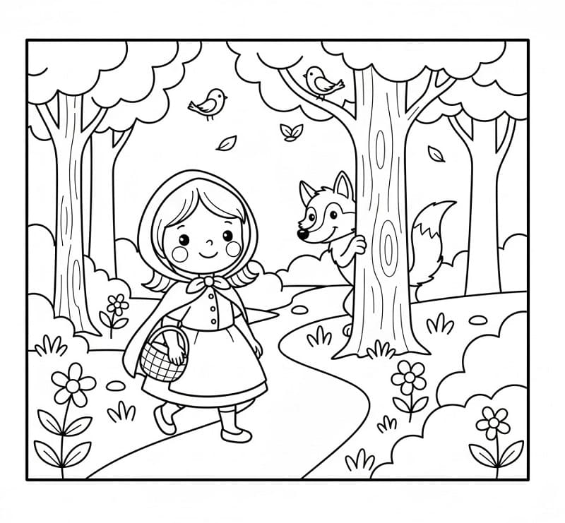 Rødhette for 1-åringer fargelegging