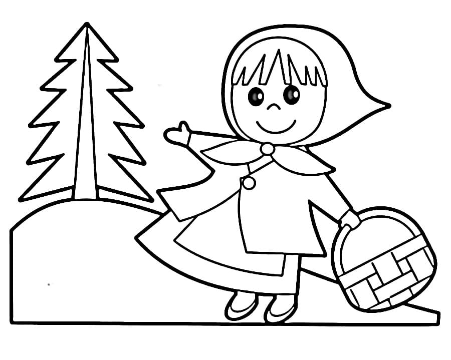 Rødhette for 2-åringer fargelegging