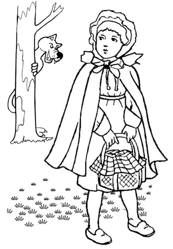 Rødhette og ulven 4 fargelegging