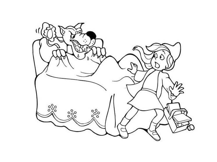 Rødhette og ulven fargelegging