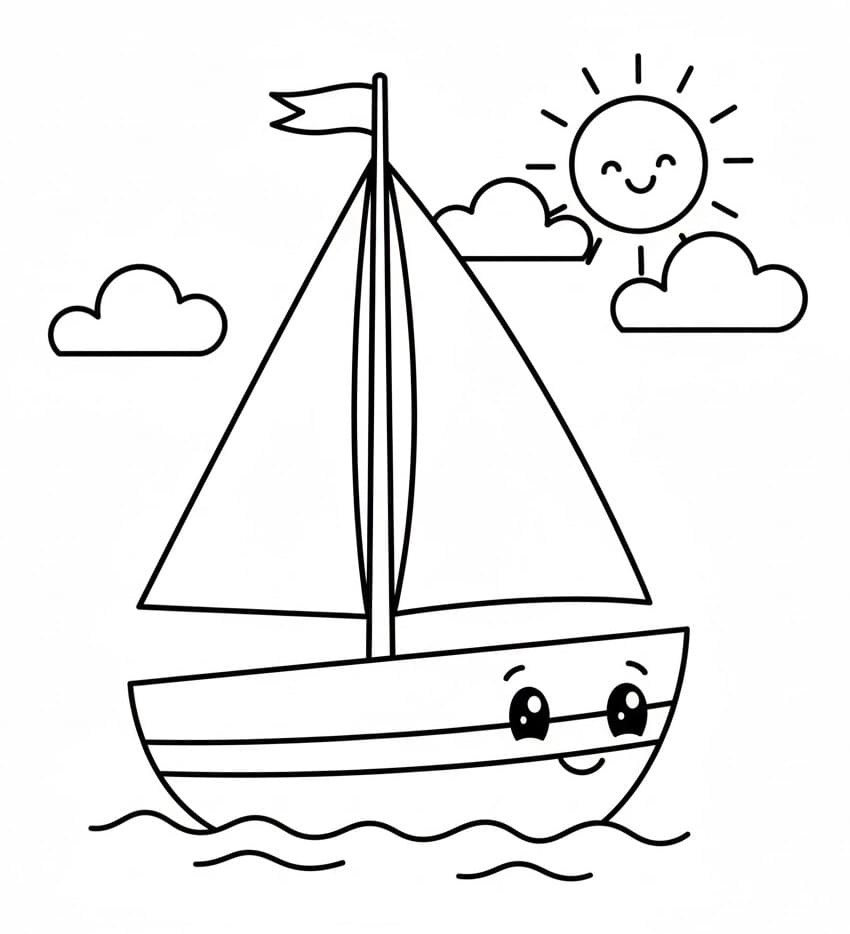 Seilbåt Gratis fargelegging