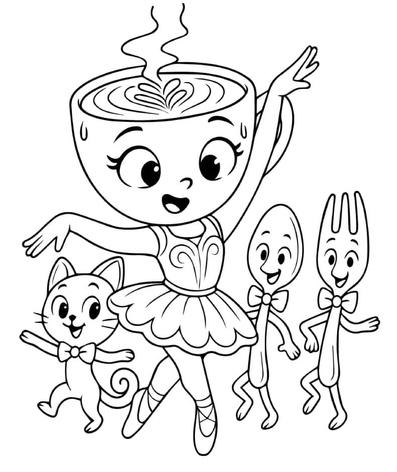 Sjarmerende ballerina cappuccina fargelegging