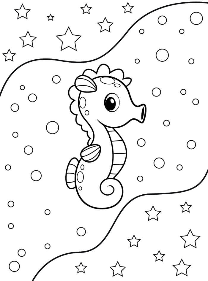 Sjøhest Gratis Utskriftbar fargelegging