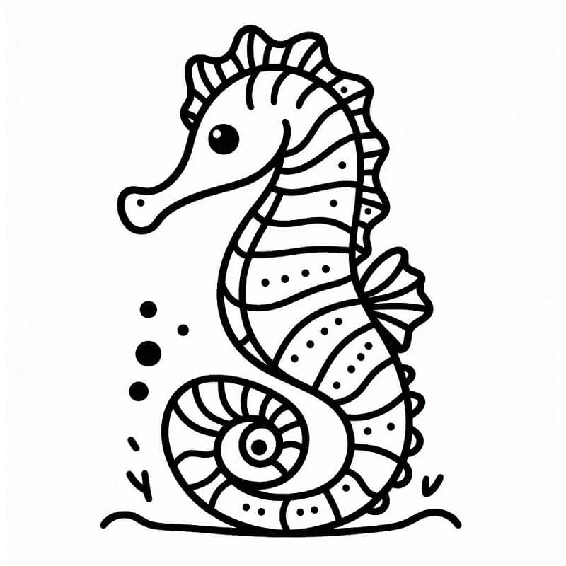 Sjøhest Gratis for Barn fargelegging