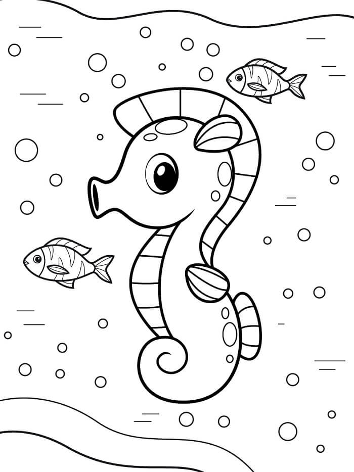 Sjøhest for 1-åringer fargelegging