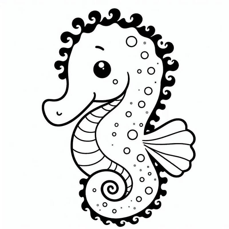 Sjøhest for Barn fargelegging
