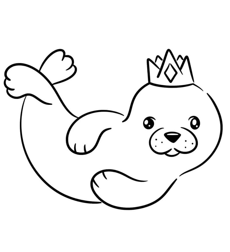 Sjøløve med Krone fargelegging