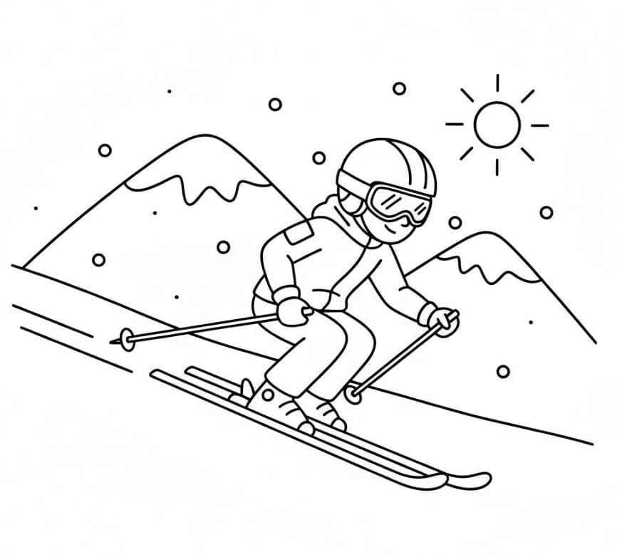 Skisport fargelegging