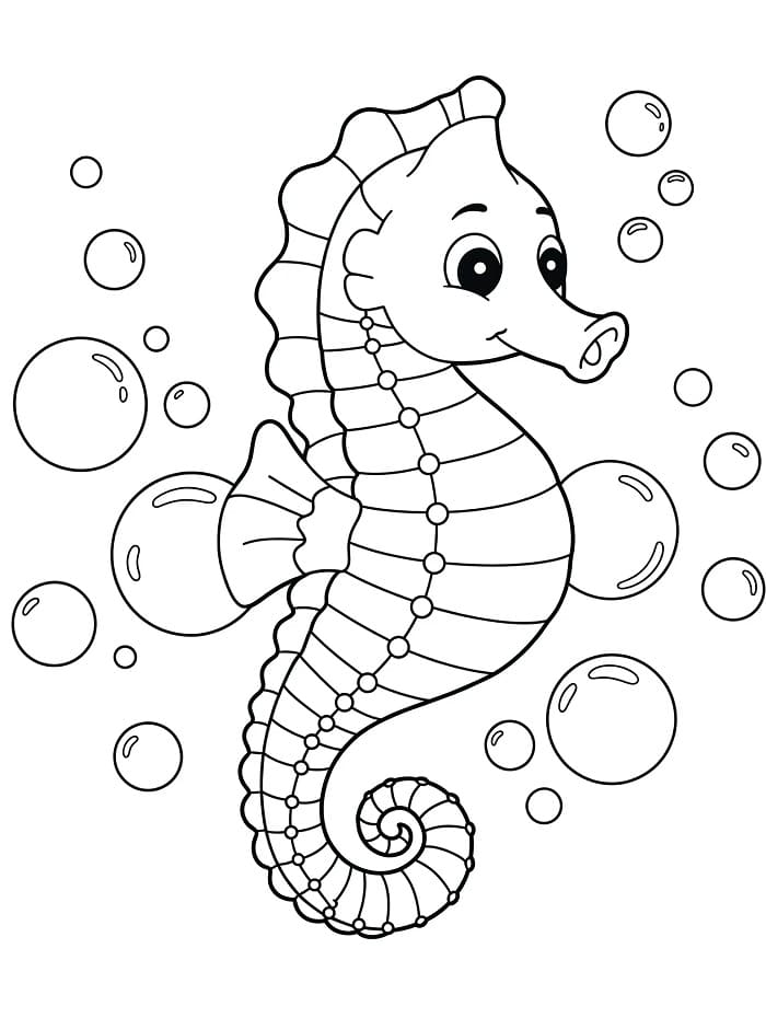 Skriv ut Sjøhest fargelegging