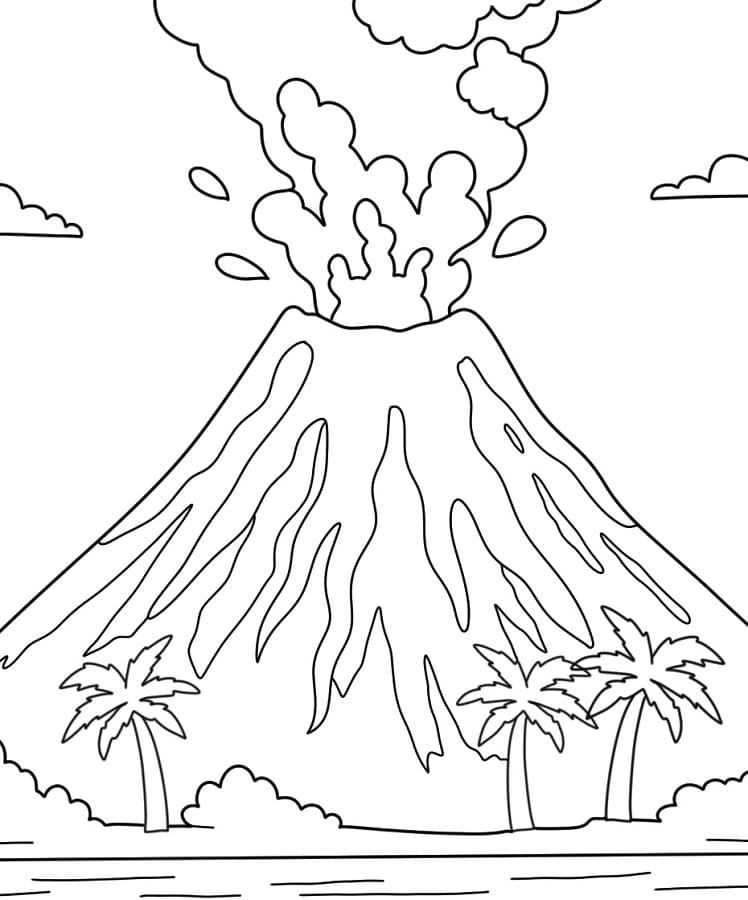 Skriv ut Vulkan fargelegging