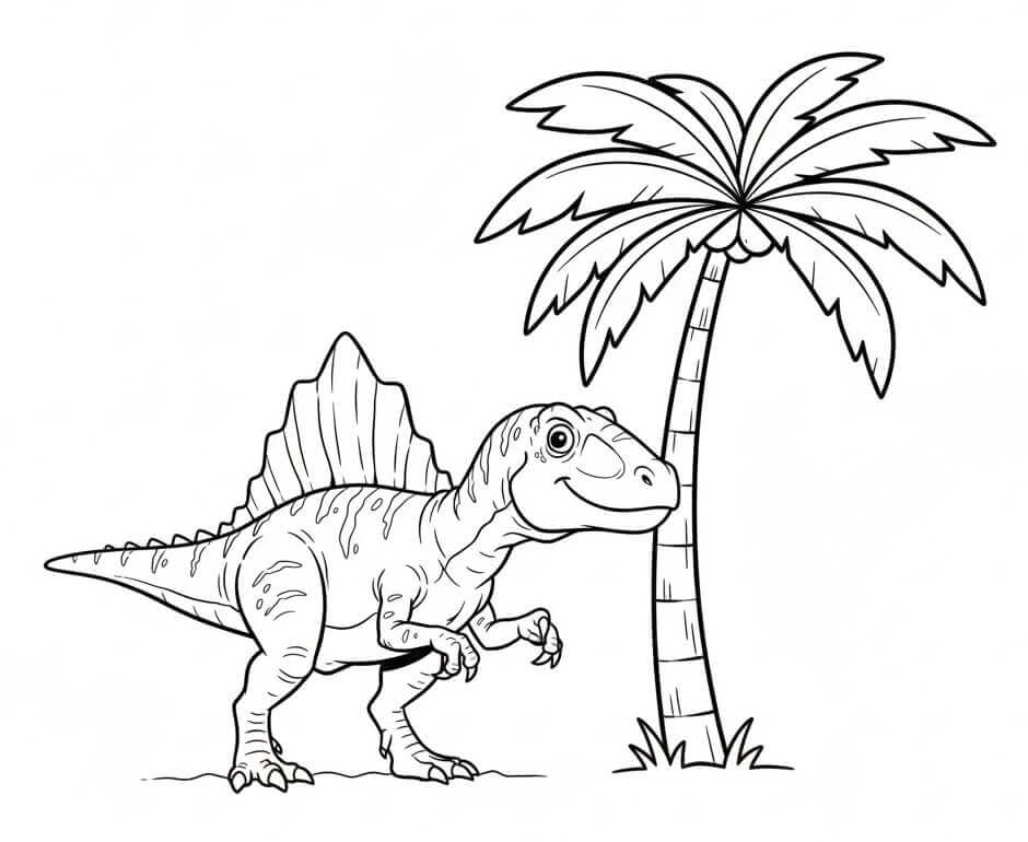 Smilende Spinosaurus fargelegging