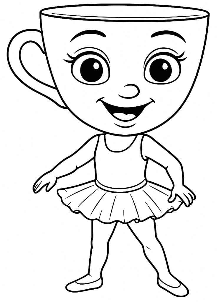 Smilende ballerina cappuccina fargelegging