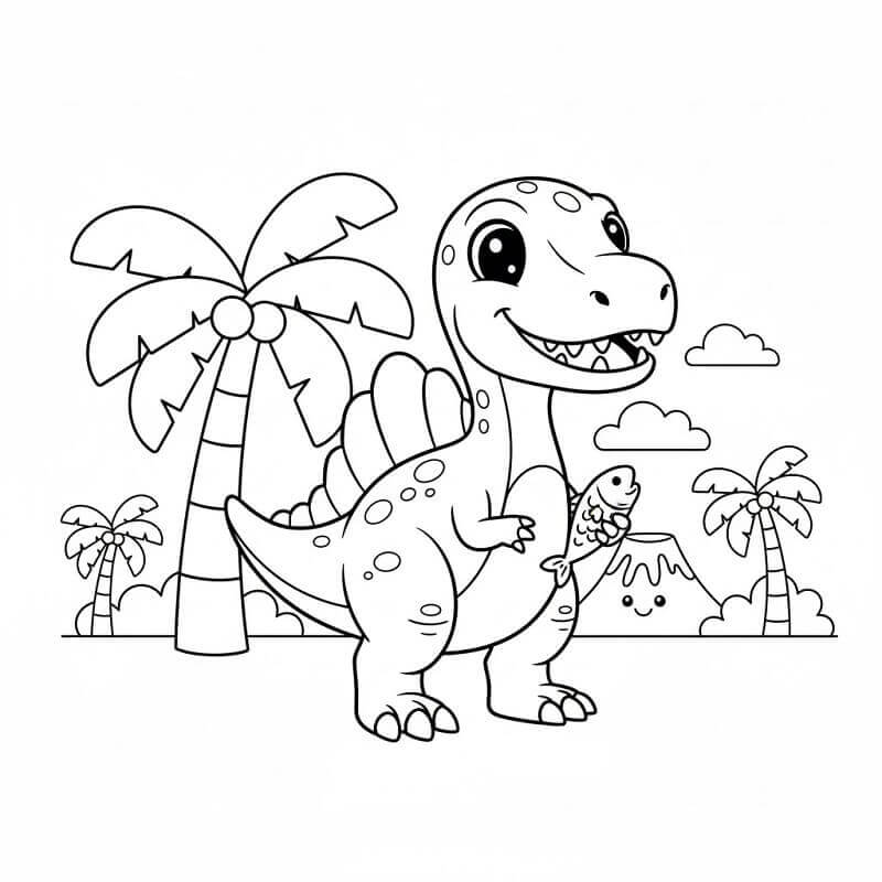 Søt Spinosaurus fargelegging