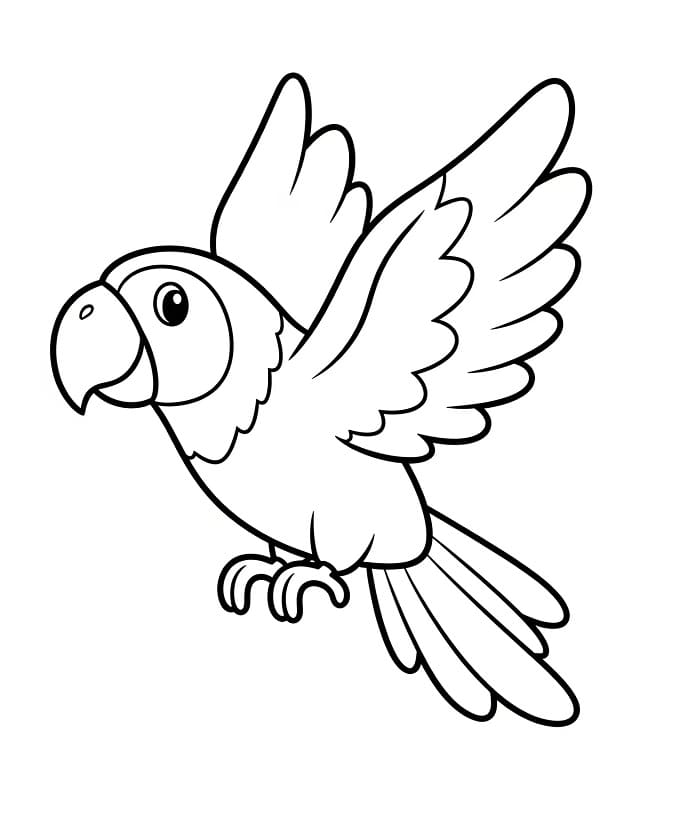 Søt flygende papegøye fargelegging