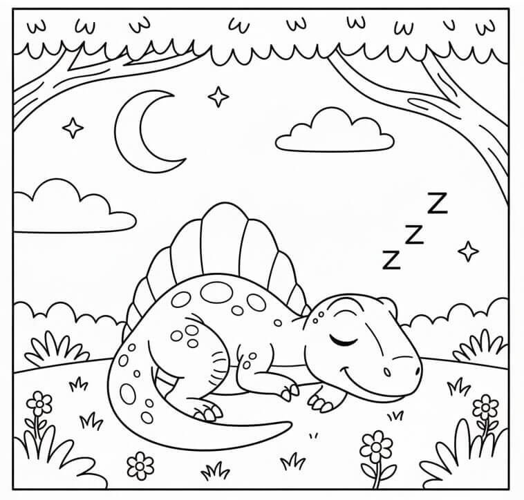 Sovende Spinosaurus fargelegging