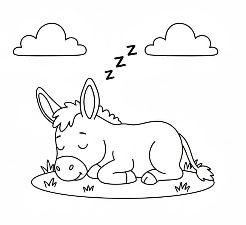 Sovende esel fargelegging