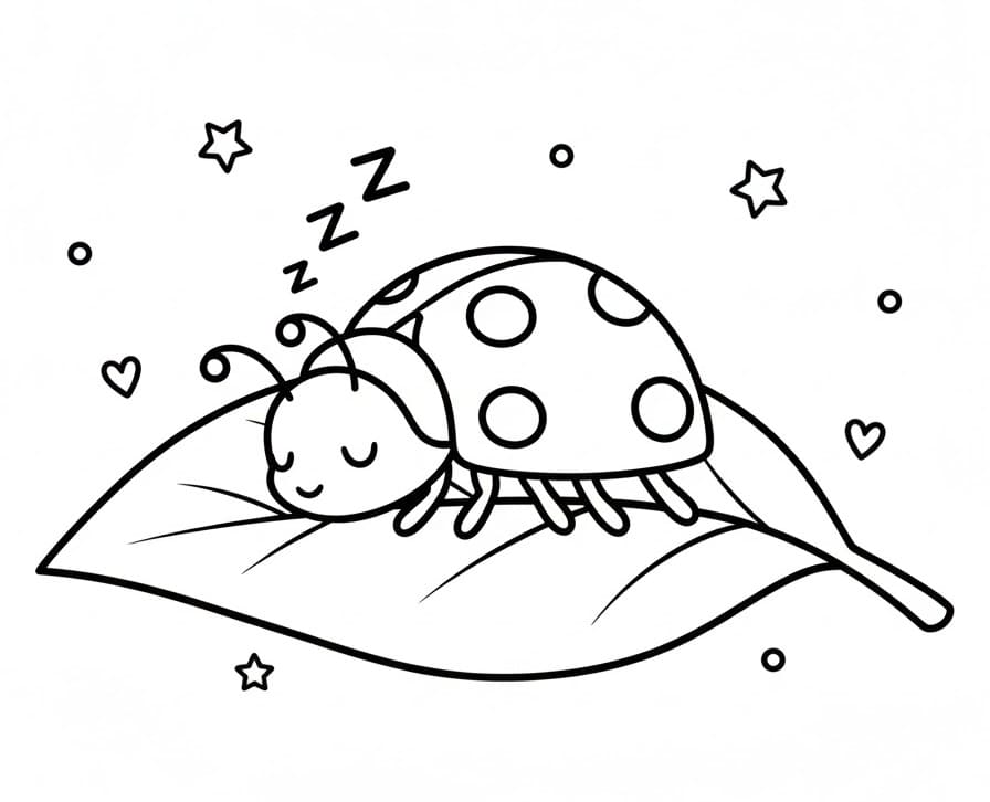 Sovende marihøne fargelegging