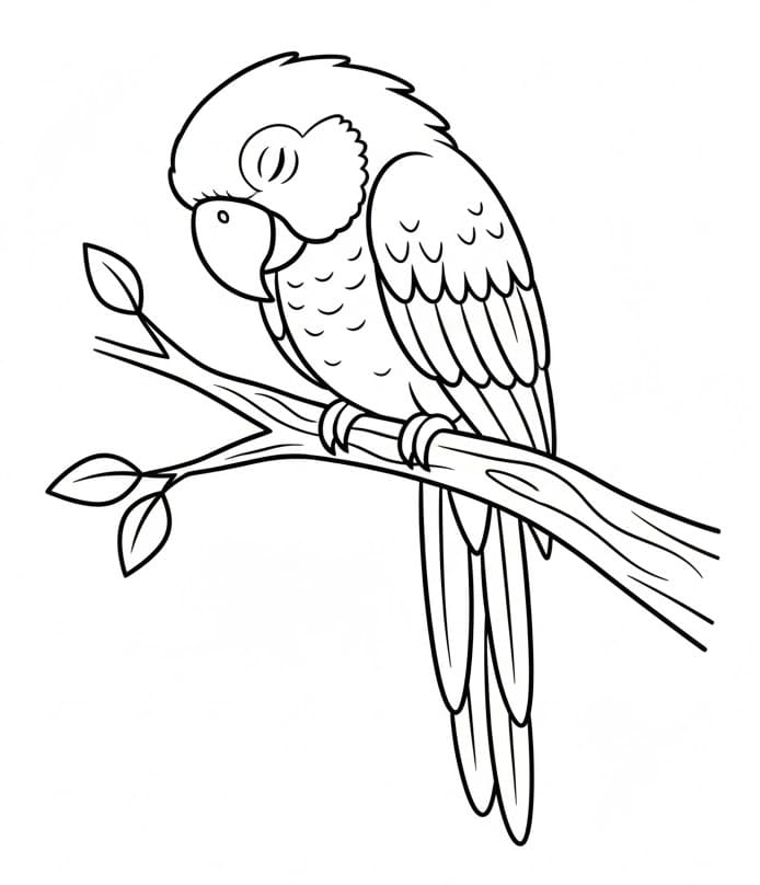 Sovende papegøye fargelegging