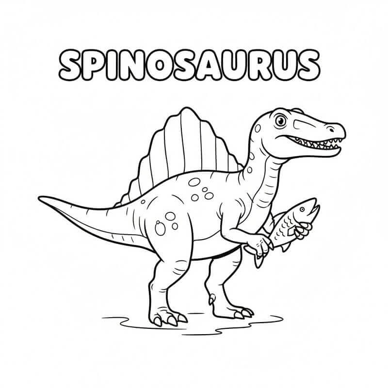 Spinosaurus med fisk fargelegging