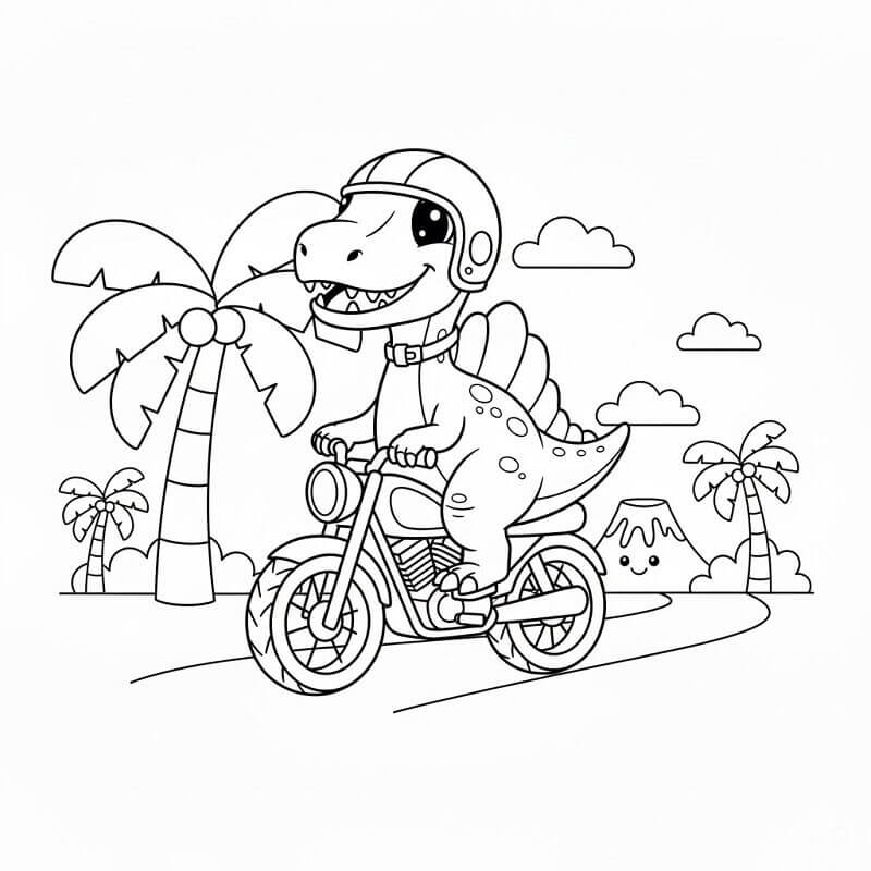 Spinosaurus på motorsykkel fargelegging
