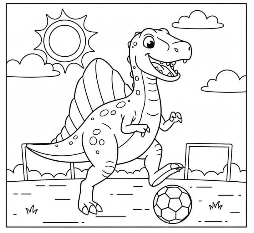 Spinosaurus spiller fotball fargelegging