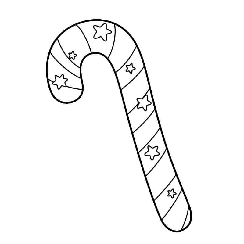 Sukkerstang med Stjerner fargelegging
