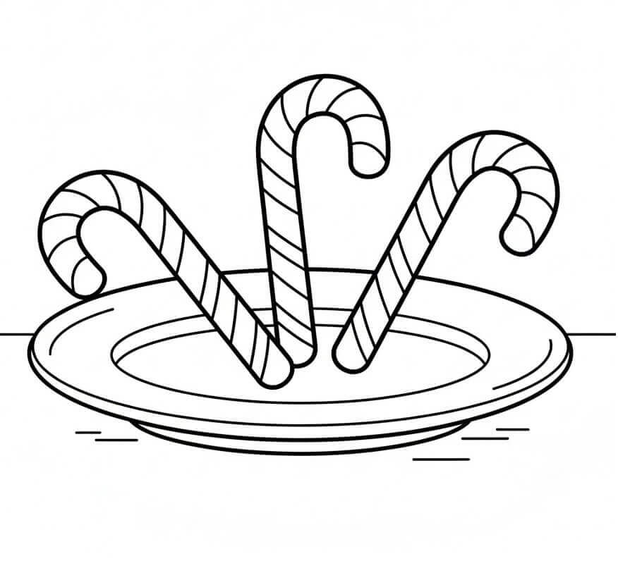 Sukkerstenger på Tallerken fargelegging