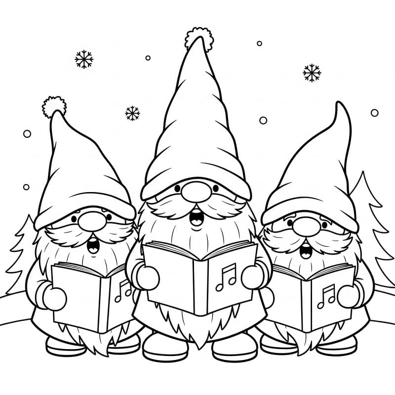 Syngende gnomer fargelegging