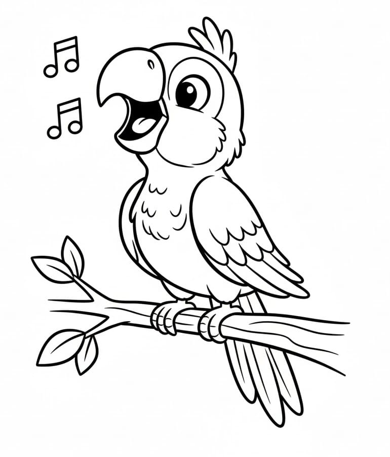 Syngende papegøye fargelegging
