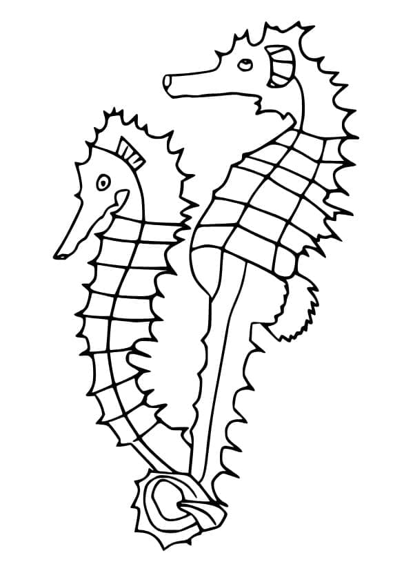 Tegneserie Sjøhest fargelegging