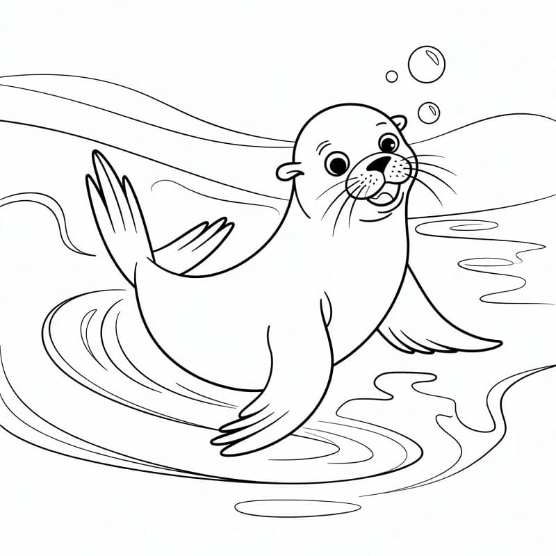 Tegneserie Sjøløve fargelegging