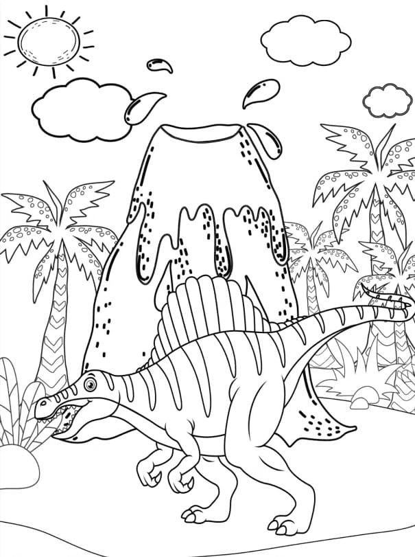 Tegneserie Spinosaurus fargelegging