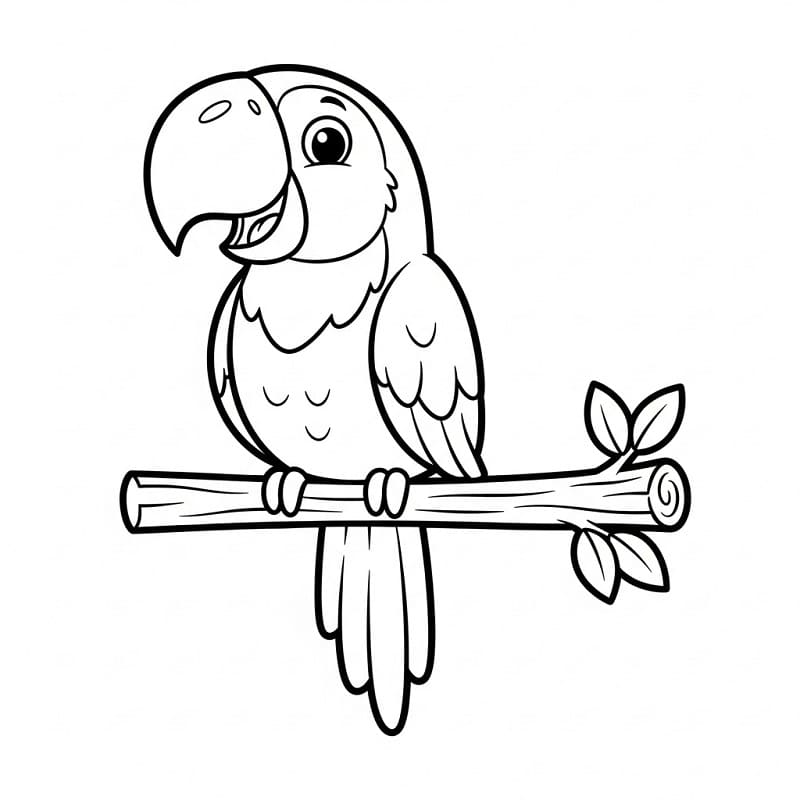 Tegneseriepapegøye fargelegging