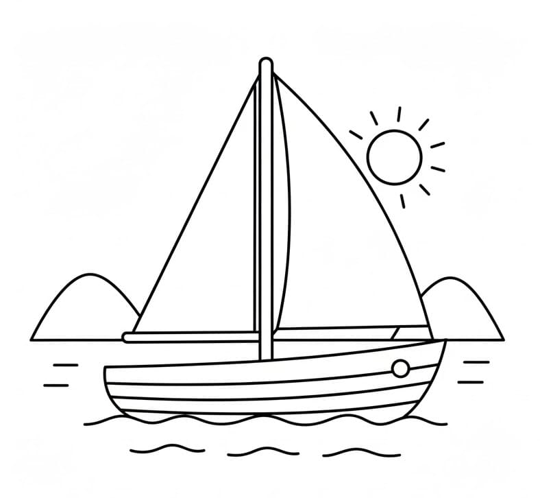 Tøff Seilbåt fargelegging