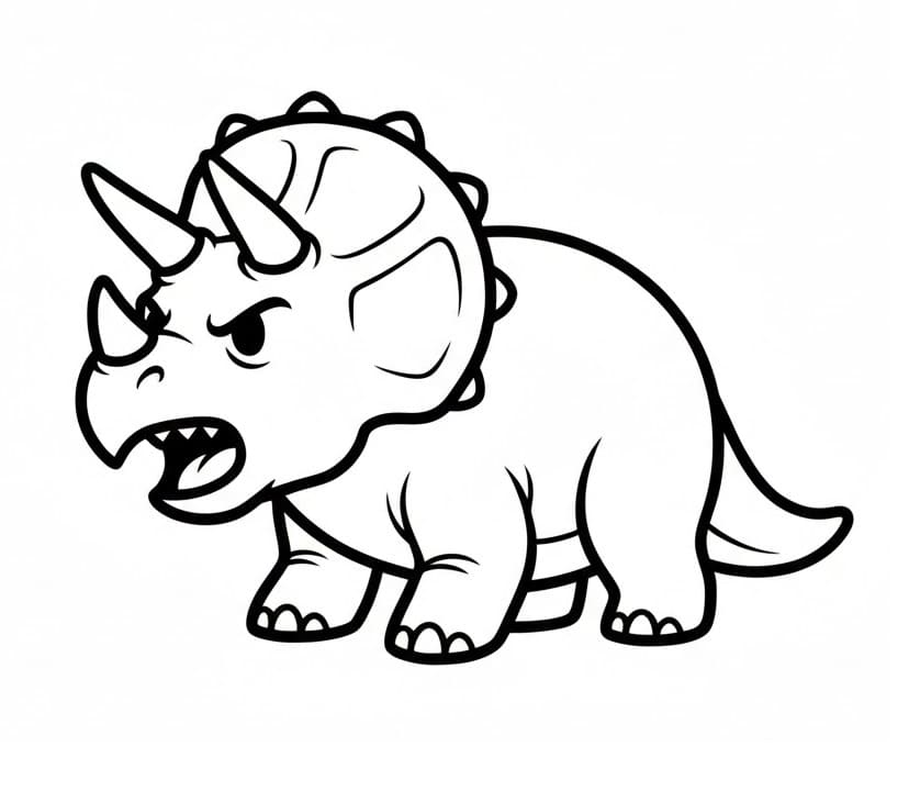 Triceratops Utskriftbar fargelegging