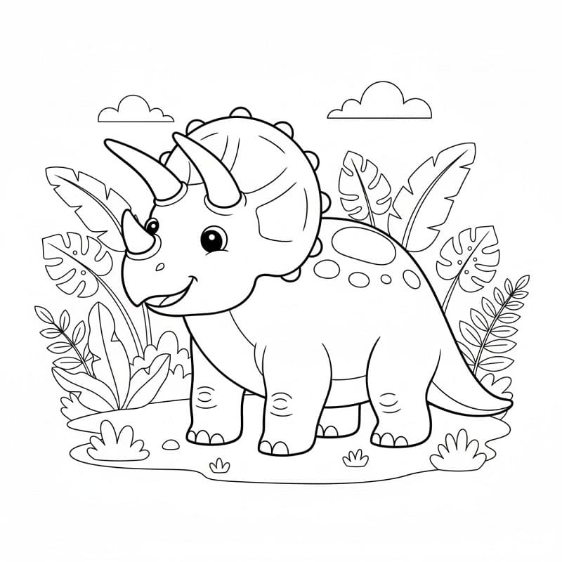 Triceratops å Skrive ut fargelegging