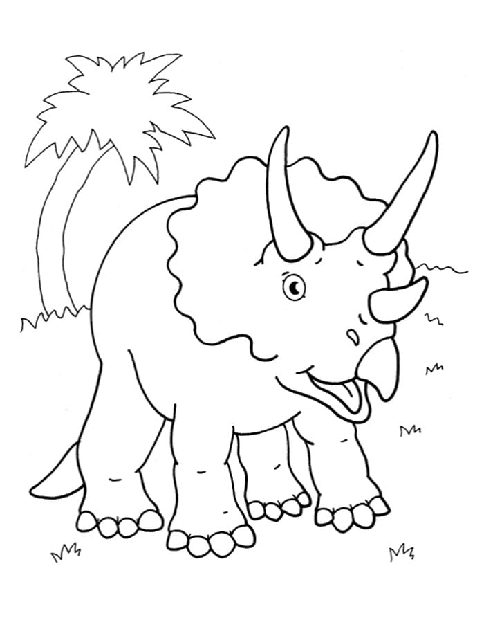 Triceratops for 4-åringer fargelegging