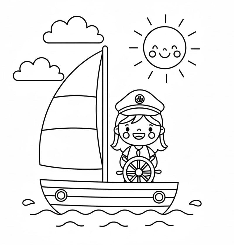 Utrolig Seilbåt fargelegging