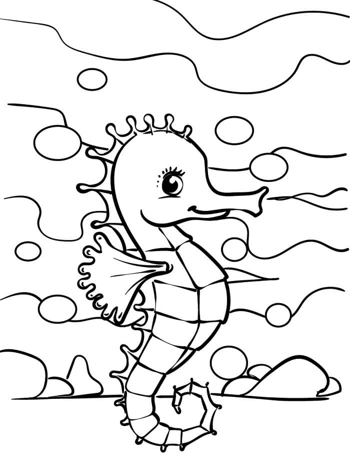 Utskriftbar Gratis Sjøhest fargelegging