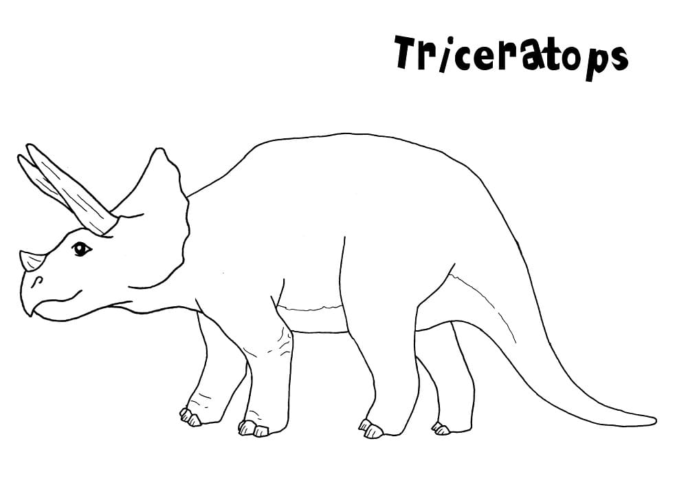 Utskriftbar Gratis Triceratops fargelegging