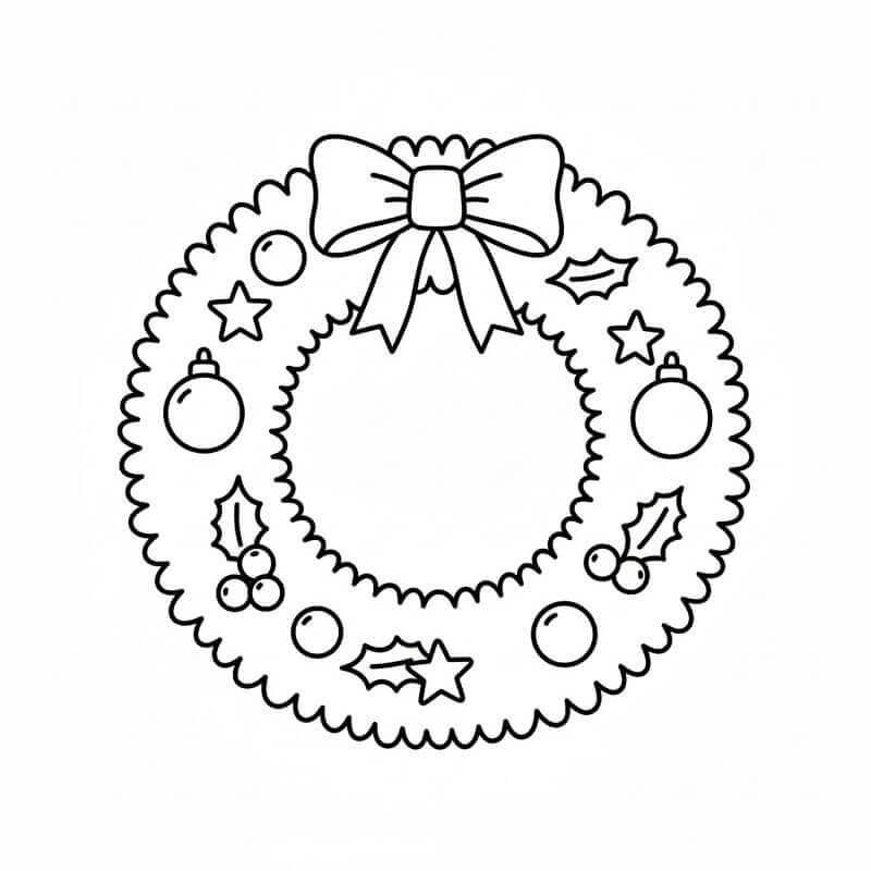 Utskriftbar Julekrans fargelegging