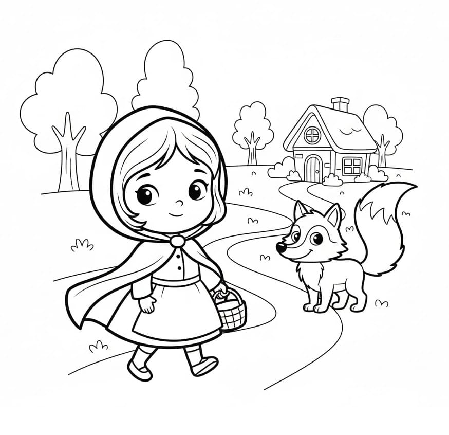 Utskriftbar Rødhette Uten Kostnad fargelegging