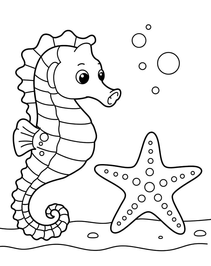 Utskriftbar Sjøhest fargelegging